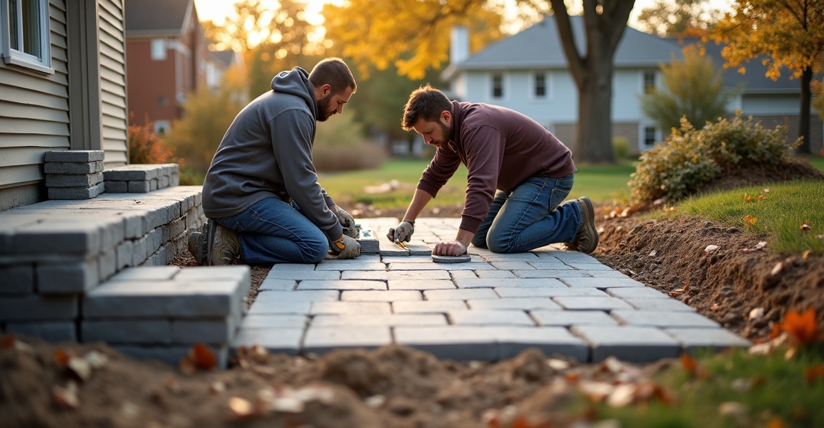 outdoor patio with pavers