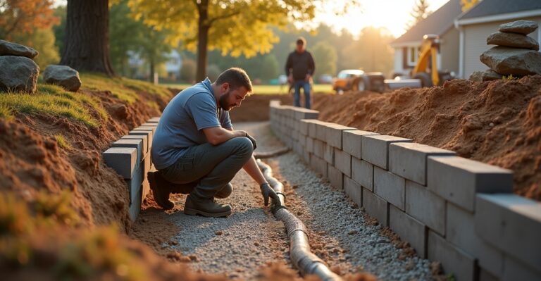 retaining wall installation