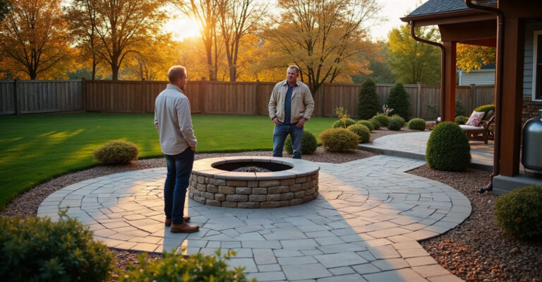 fire pit placement in backyard